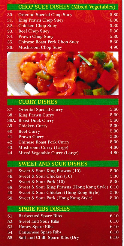 Menu of Diamond House Chinese in Church Village, Pontypridd