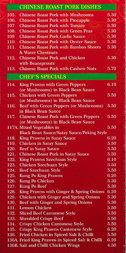 Menu of Diamond House Chinese in Church Village, Pontypridd