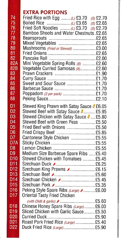 Menu of Golden House,Chinese Takeaway Penygraig Tonypandy